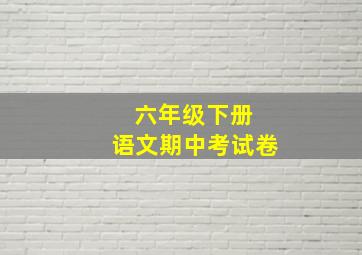 六年级下册 语文期中考试卷